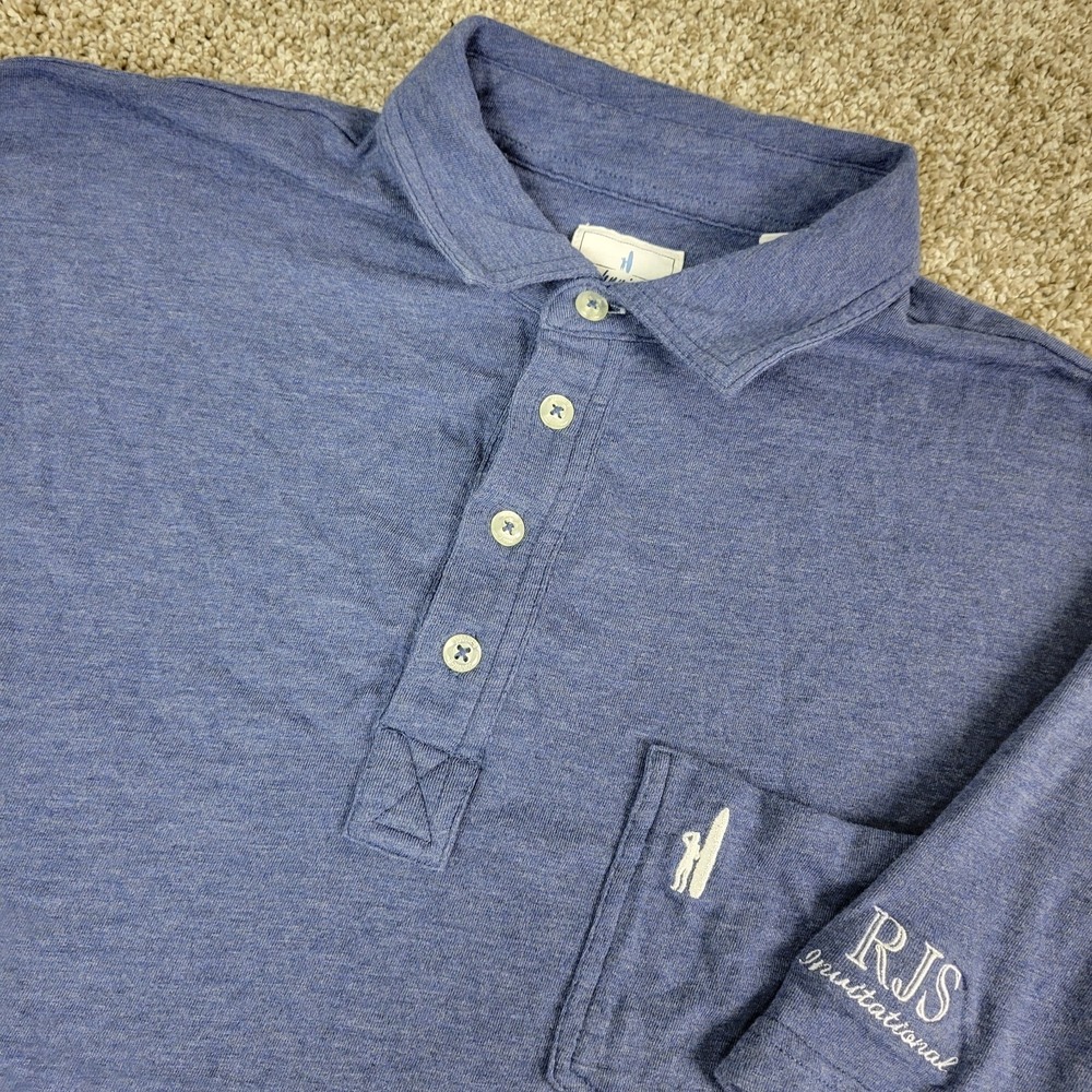 Johnnie O Hangin Out Mens Medium Solid Gray Performance Stretch Knit Polo SS